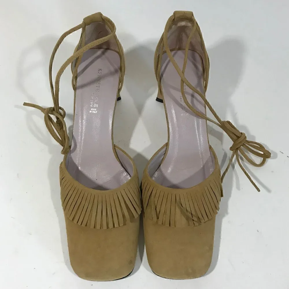Kenneth Cole Suede Heel wFringe & Ankle Wrap Laces
